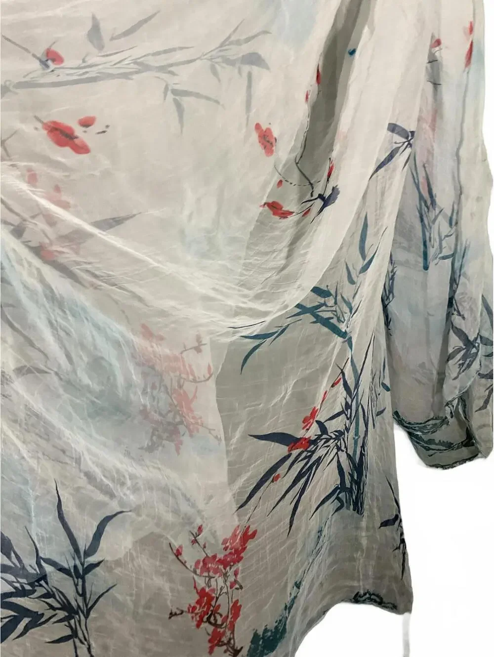 Lightweight Sheer Floral Print Scarf 72” x 56”